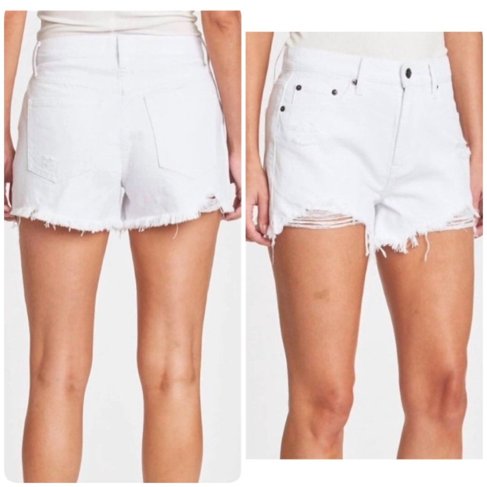 Pistola Nova White Lightening Cut Off Distressed Jean Denim Shorts Size 27